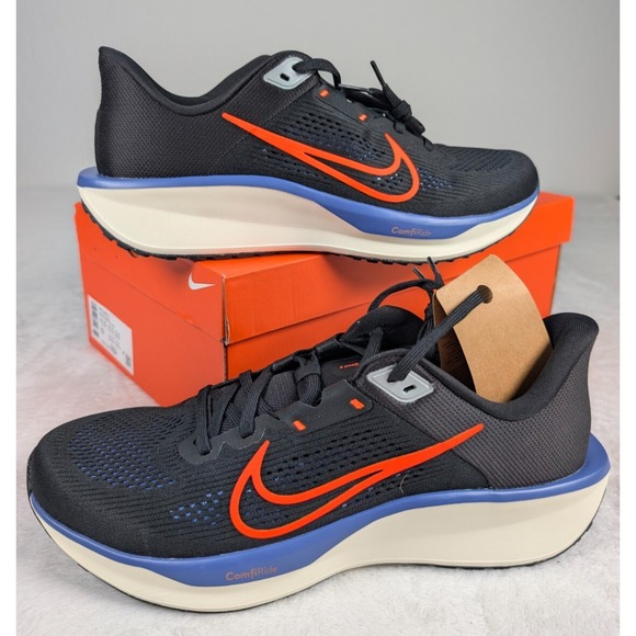 Nike Quest 6 Road Running Shoes Mens‎ sz 11.5 Black Crimson Blue NEW NIB - Picture 1 of 8